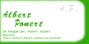 albert ponert business card